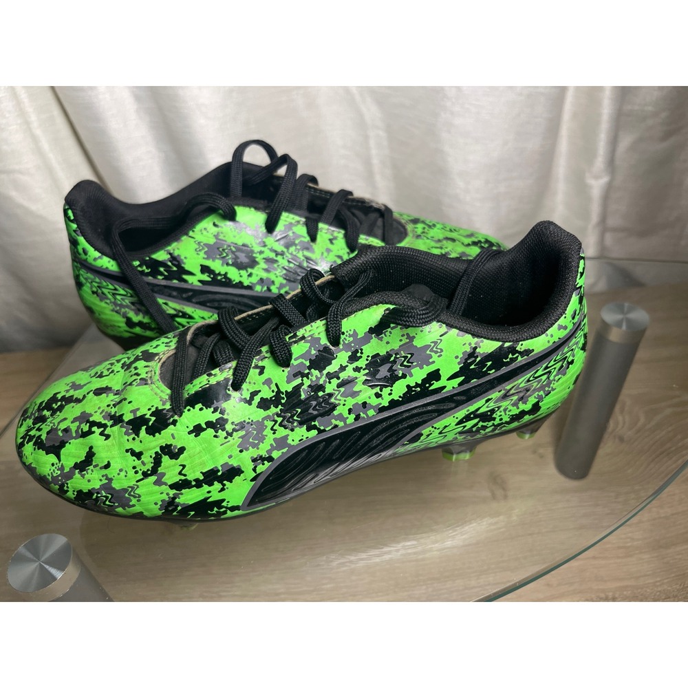 Puma One 19.4 FG AG Kids Soccer Cleats Green Black Camo 105501-03 Size 4C